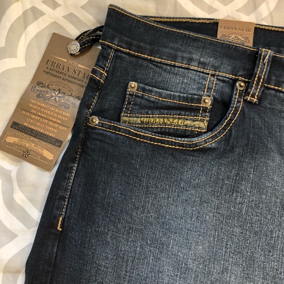 Very Big Navy blue Men’s stretch Jeans Urban Star Brand relaxed fit straight leg - Picture 3 of 10